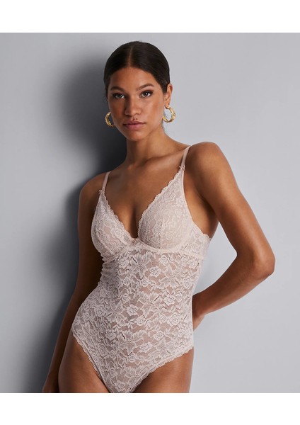 Rosessence Body, Geri Dönüştürülmüş Dantel, Swarovski Taş Detaylı, Şeffaf Gül Motifli, Balenli fiyatları
