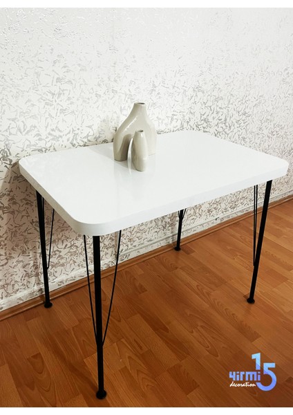 Siyah Metal Ayaklı 60 x 90 cm Kalınlıklı (Tek Masa) Mutfak - Balkon - Çalışma Masası 2025