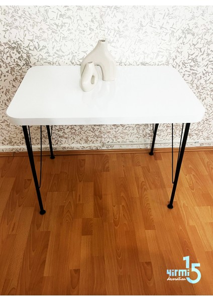 Siyah Metal Ayaklı 60 x 90 cm Kalınlıklı (Tek Masa) Mutfak - Balkon - Çalışma Masası 2025
