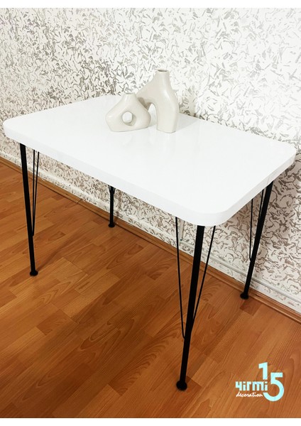 Siyah Metal Ayaklı 60 x 90 cm Kalınlıklı (Tek Masa) Mutfak - Balkon - Çalışma Masası 2025