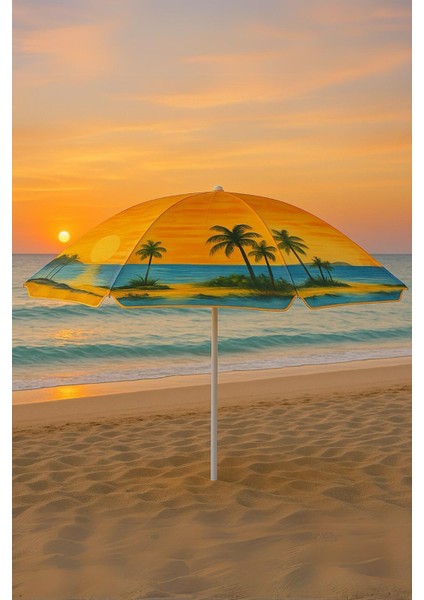 170 cm Güneş Geçirmez Şemsiye – Plaj, Balkon – Eğilebilir, Hafif ve taşınabilir