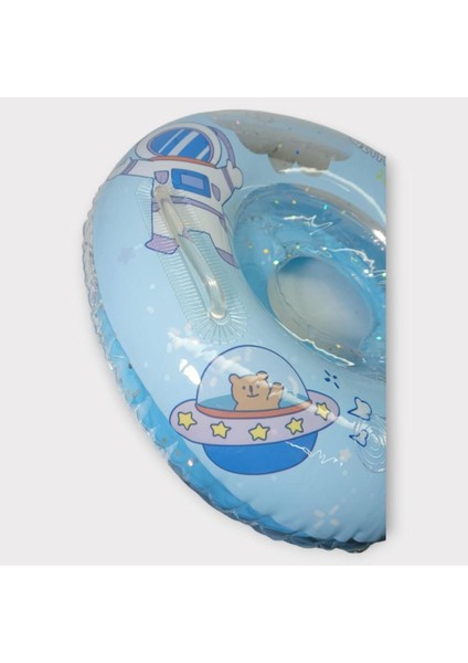 Bebek Boyun Simidi Simli Oyuncaklı - Mavi (Lisinya)
