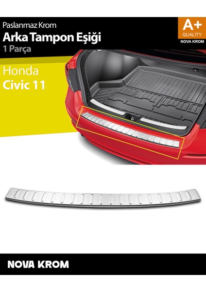 Honda Civic 11 Krom Arka Tampon Eşiği 2021 Üzeri