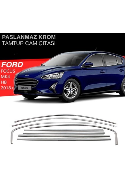 Ford Focus Mk4 Sd/hb 8 Parça Krom Cam Çerçeve Çıtası 2018+ Sonrası