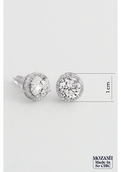 Berrak Mozanit 18 Ayar Beyaz Altın Kaplama Gümüş Küpe fiyatları