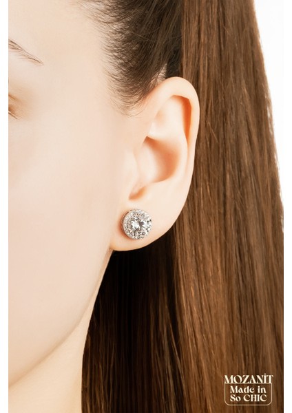 Berrak Mozanit 18 Ayar Beyaz Altın Kaplama Gümüş Küpe fırsatları