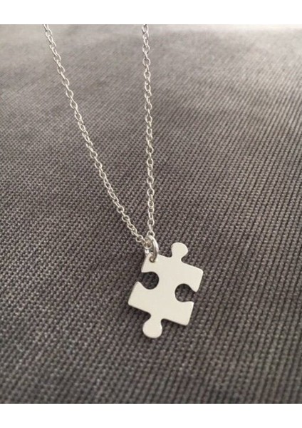 Puzzle Kolye Gümüş Kişiye Özel