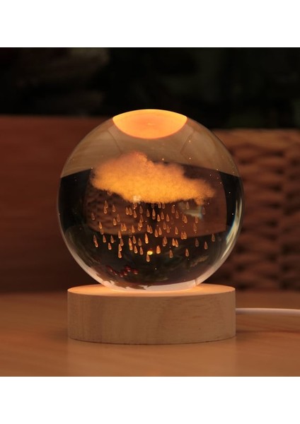 Kişiye Özel Bulut 3D Boyutlu Kristalleşmiş Cam Işıklı Büyük Boy Küre fiyatları