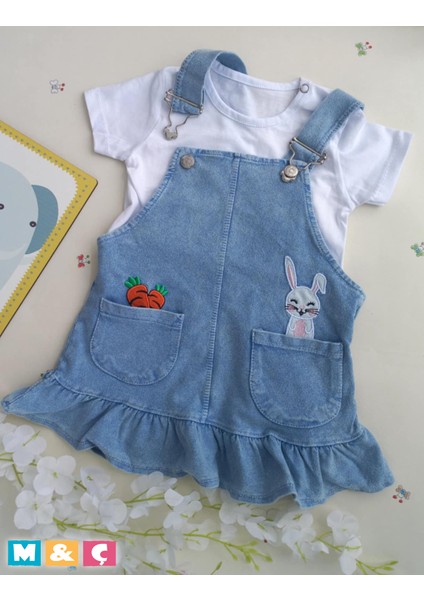 2lı Kız Bebek Eteklı Salopet Ikili Kız Bebek Havuç Tavşan Takım fiyatları