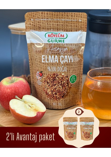 Doğal Taneli Elma Çayı 2'li Paket 160gr