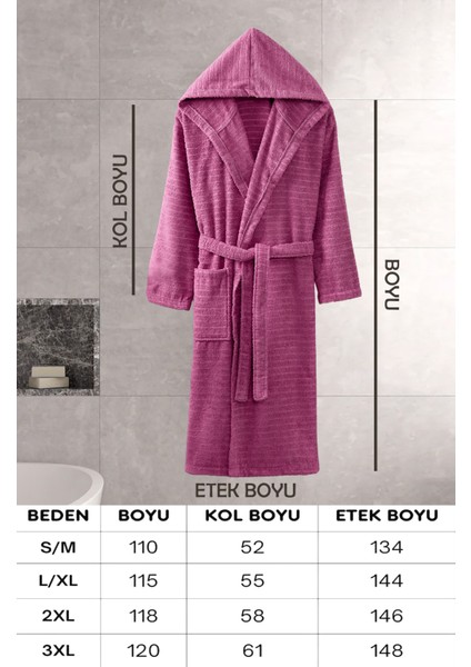 Kapüşonlu Bornoz Doğa Mürdüm 3xl modelleri