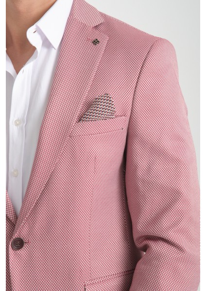 Elita Erkek Bordo Mikro Desenli Slim Fit Mono Yaka Spor Blazer Ceket fiyatları