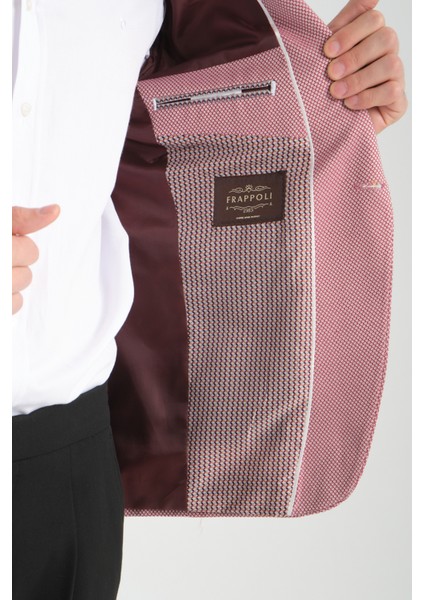 Elita Erkek Bordo Mikro Desenli Slim Fit Mono Yaka Spor Blazer Ceket fırsatları