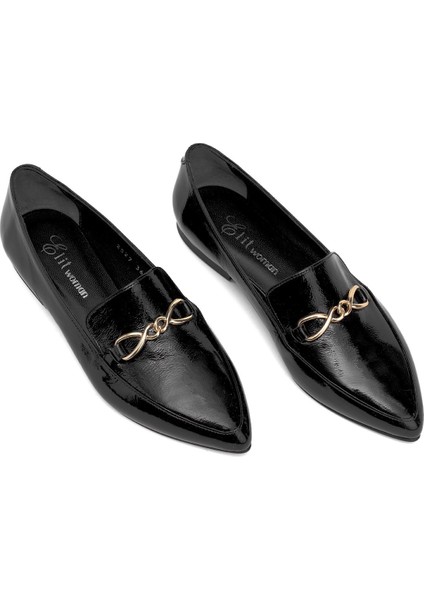 Elit Fiora Kadın Rugan Deri Casual Ayakkabı Siyah fiyatları