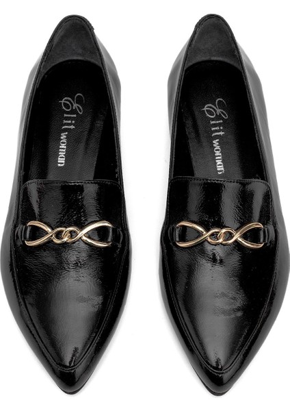 Elit Fiora Kadın Rugan Deri Casual Ayakkabı Siyah modelleri