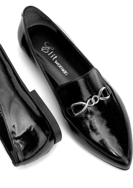 Elit Fiora Kadın Rugan Deri Casual Ayakkabı Siyah indirimleri