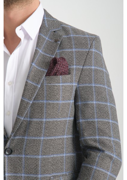 Vestore Erkek Siyah Ekose Slim Fit Mono Yaka Spor Blazer Ceket fiyatları