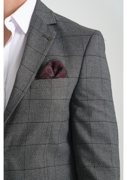 Mendes Erkek Siyah Ekose Slim Fit Mono Yaka Spor Blazer Ceket fiyatları