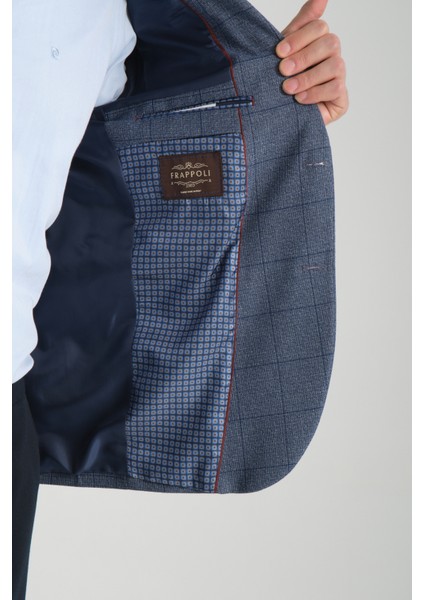 Mendes Erkek Lacivert Ekose Slim Fit Mono Yaka Spor Blazer Ceket fırsatları