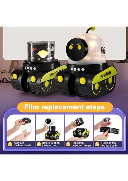 Nomtekno/çocuklar Için Eğitici ve Eğlencel Robot Temali Projektör Gece Lambasi