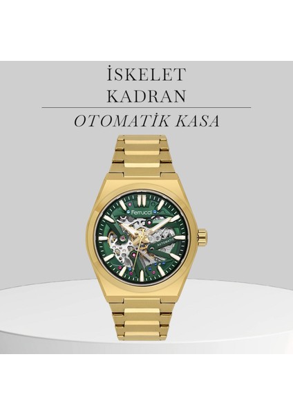 Otomatik Çelik Kordon 3 Atm Suya Dayanıklı Özel Tasarım Erkek Kol Saati AX.014X1