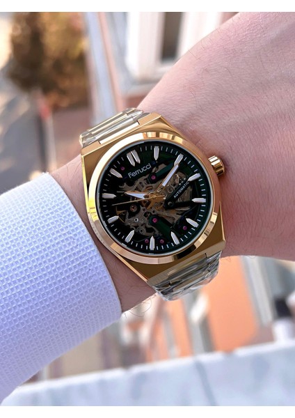 Otomatik Çelik Kordon 3 Atm Suya Dayanıklı Özel Tasarım Erkek Kol Saati AX.014X1 modelleri