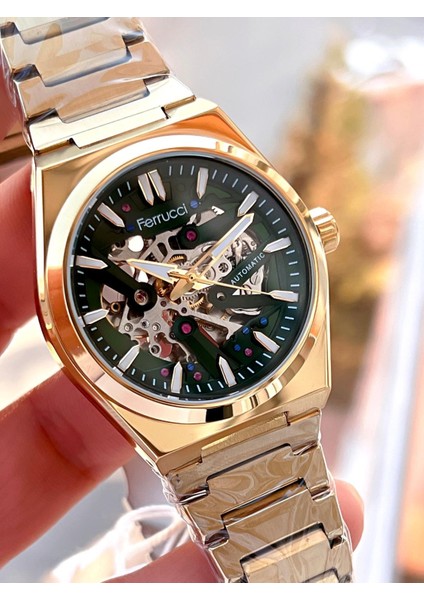 Otomatik Çelik Kordon 3 Atm Suya Dayanıklı Özel Tasarım Erkek Kol Saati AX.014X1 fırsatları