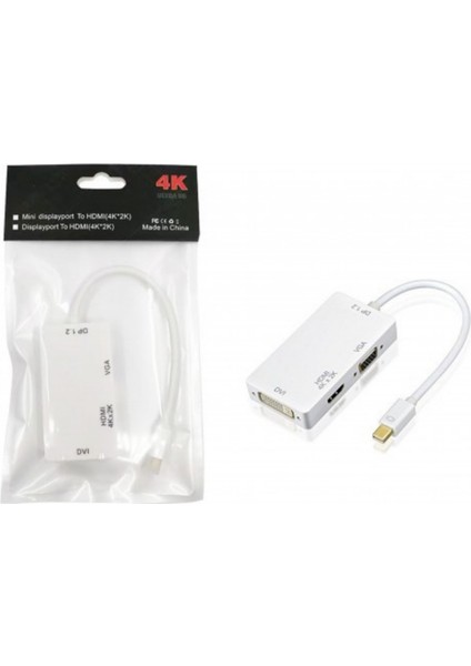 Platoon PL-7241 Mini Displayport To Hdmı(4k*2k) DVI To Displayport To VGA Çevirici