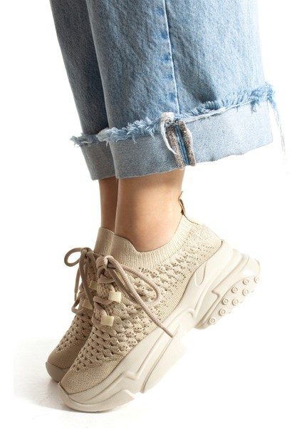 Opal Vizon Triko Taş Detay Kadın Sneakers