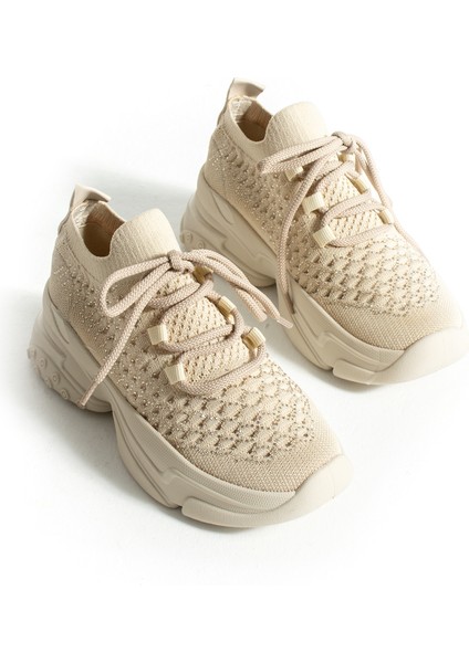 Opal Vizon Triko Taş Detay Kadın Sneakers