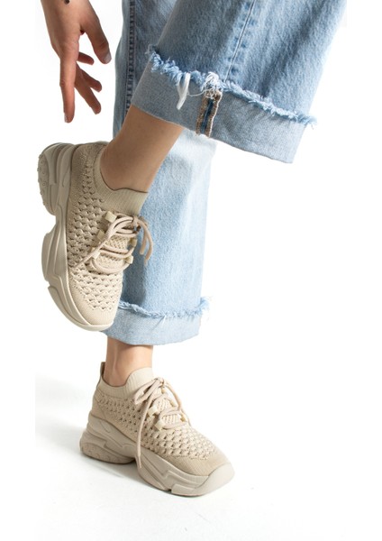 Opal Vizon Triko Taş Detay Kadın Sneakers