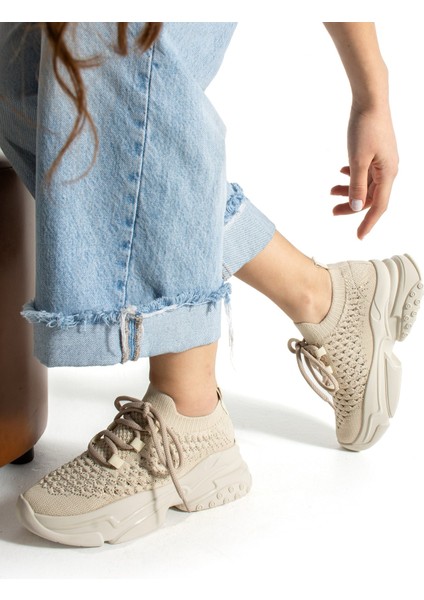 Opal Vizon Triko Taş Detay Kadın Sneakers