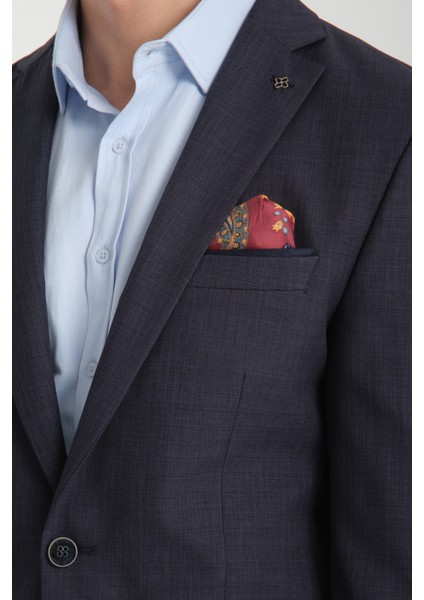 Pieros Erkek Koyu Lacivert Pamuk Karışımlı Slim Fit Mono Yaka Spor Blazer Ceket fiyatları