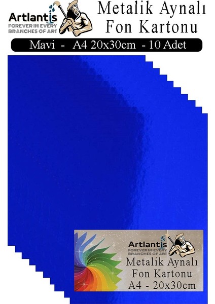 Metalik Aynalı Fon Kartonu 10 Lu A4 20X30 cm 1 Paket Okul Sınıf Dekoratif Pırıltılı Folyo Kağıt Dekoratif Anasınıfı Kreş