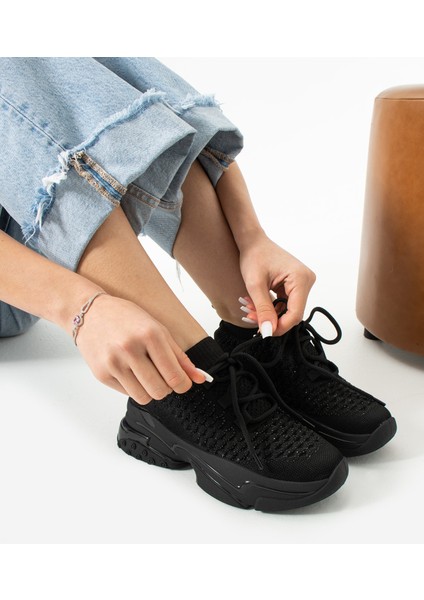 Opal Vizon Triko Taş Detay Kadın Sneakers