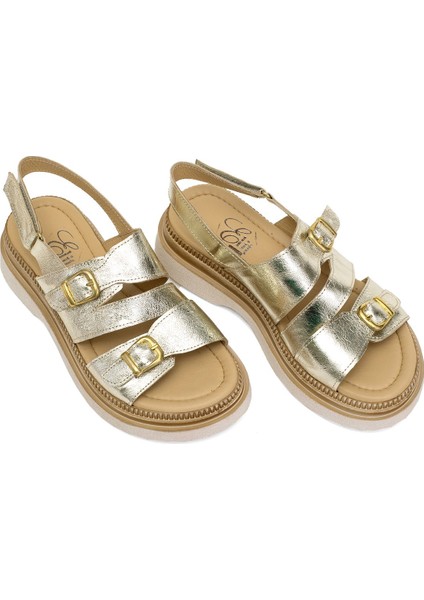 Elit Vesta Kadın Deri Düz Sandalet Gümüş fiyatları