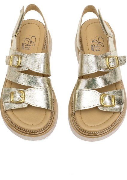 Elit Vesta Kadın Deri Düz Sandalet Gümüş modelleri