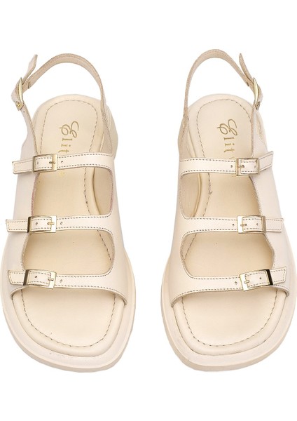 Elit Vivienne Kadın Deri Ortopedik Düz Sandalet Siyah modelleri