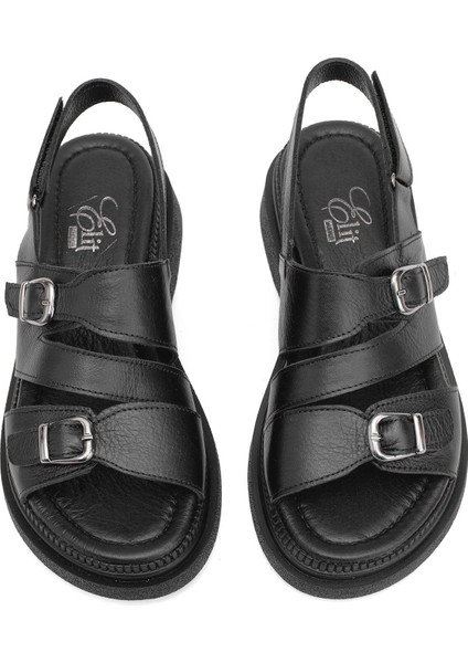 Elit Vesta Kadın Deri Düz Sandalet Gümüş modelleri