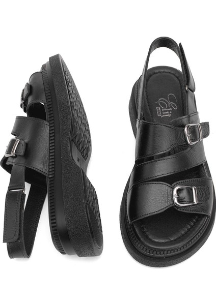 Elit Vesta Kadın Deri Düz Sandalet Gümüş fırsatları