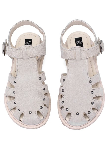 Elit Celestine Kadın Hakiki Deri Düz Sandalet Bej modelleri