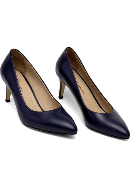 Elit Selestia Kadın Deri Stiletto Lacivert