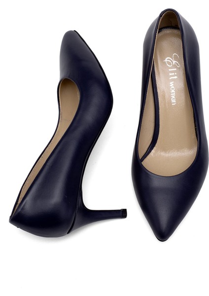 Elit Selestia Kadın Deri Stiletto Lacivert