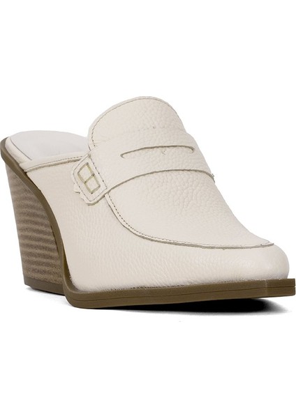 Elit Sienna Kadın Deri Topuklu Terlik Bej fiyatları