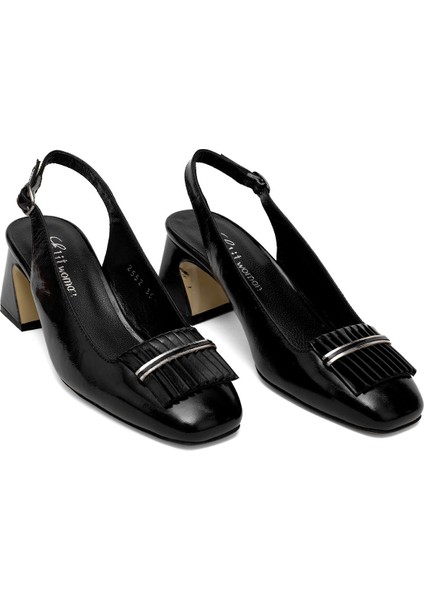 Elit Nivara Kadın Deri Klasik Topuklu Ayakkabı Bej