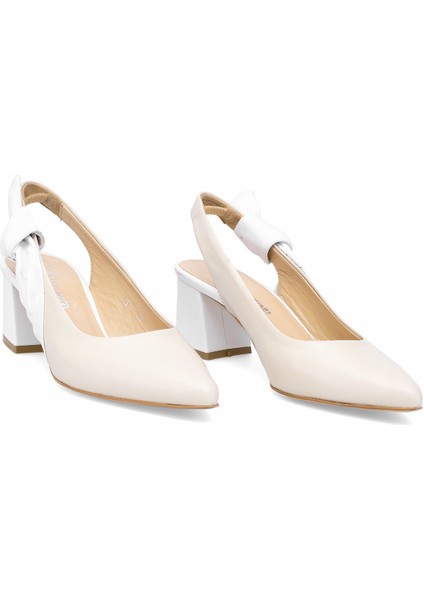 Elit Amina Kadın Deri Klasik Topuklu Ayakkabı Yeşil