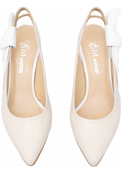 Elit Amina Kadın Deri Klasik Topuklu Ayakkabı Yeşil modelleri