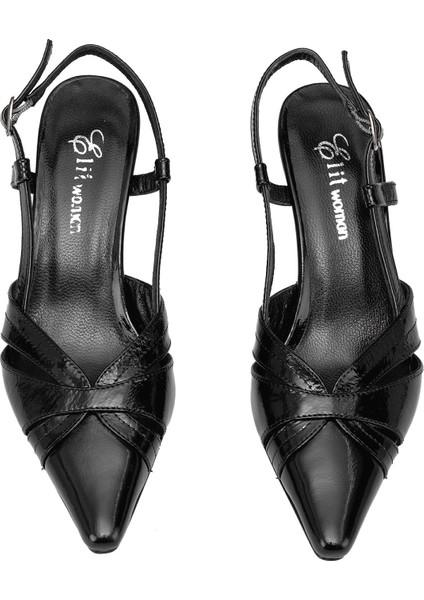 Elit Evelina Kadın Hakiki Deri Klasik Topuklu Ayakkabı Siyah modelleri