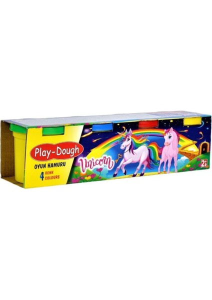 Çocukların Yaratıcılığını Geliştiren Renkli Oyun Hamuru Seti 4'lü Paket 100 gr x4 - 3+ Yaş için Ideal