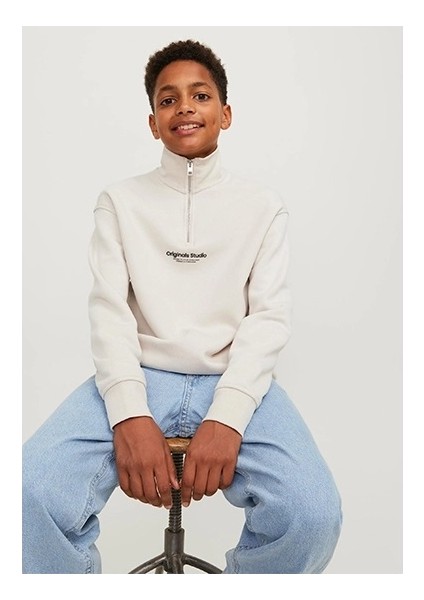 Erkek Çocuk Çeyrek Fermuarlı Sweatshirt